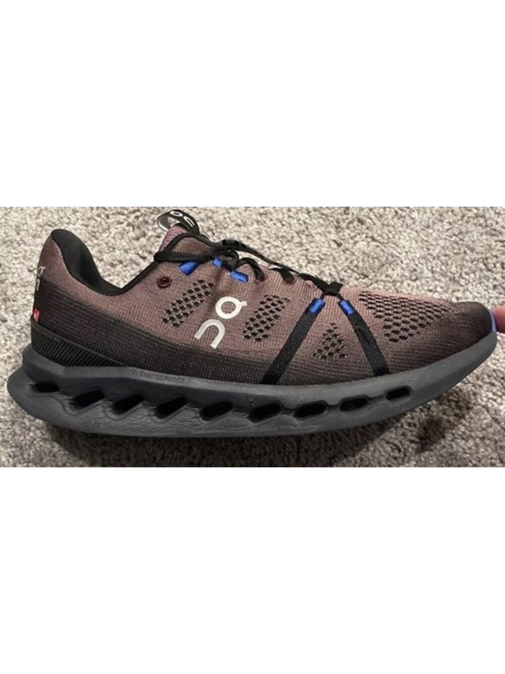 On Mens Cloudeclipse Red Black Running Shoes Sneakers Size 9